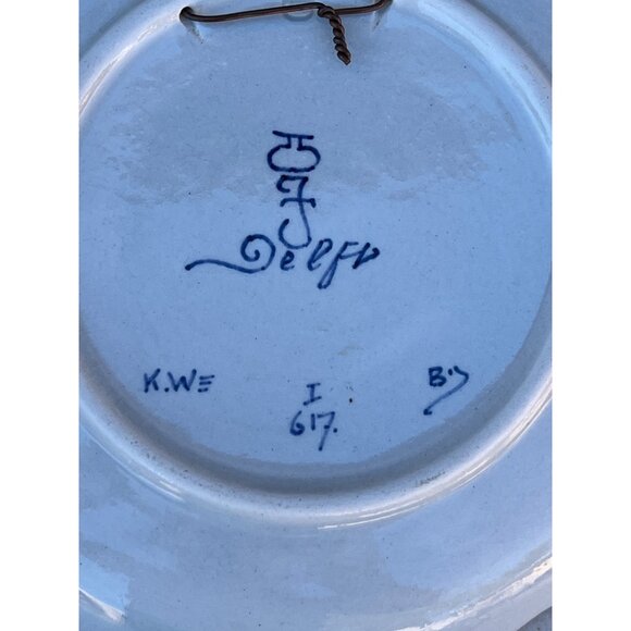 Delft Blue Floral Decorative Plates Set Of 3 Marked 1960s 1970s Ceramic READ - Picture 7 of 16